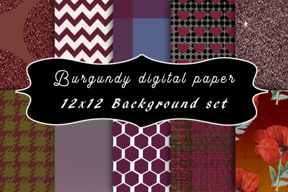 Download Burgundy Digital Paper Set - Burgundy digital paper Collection