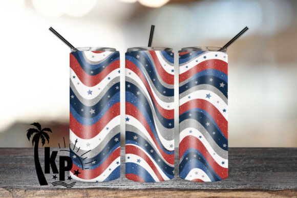 Download Patriotic Wavy Stripe Tumbler Wrap - Tumbler wrap Collection