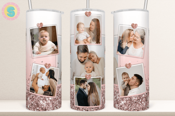 Download Rose Gold Glitter Photo Tumbler Wrap - Tumbler wrap Collection