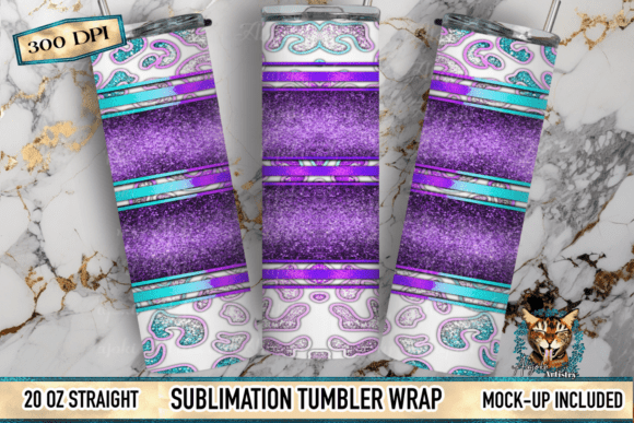 Download Purple Glitter Leopard 20oz Tumbler Wrap - Tumbler wrap Collection