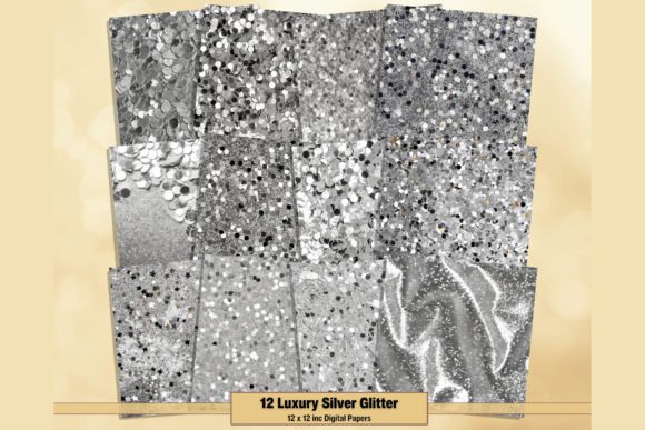 Download Silver Glitter Sequins Digital Papers - Silver glitter Collection