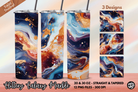 Download Glittery Galaxy Marble Tumbler Wrap - Tumbler wrap Collection