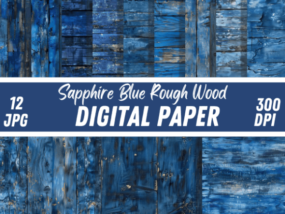 Download Sapphire Blue Rough Wood Backgrounds - Premium Bundle