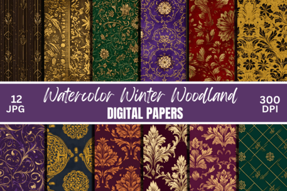 Download Ornate Gold Book Covers Digital Paper - Premium Resources