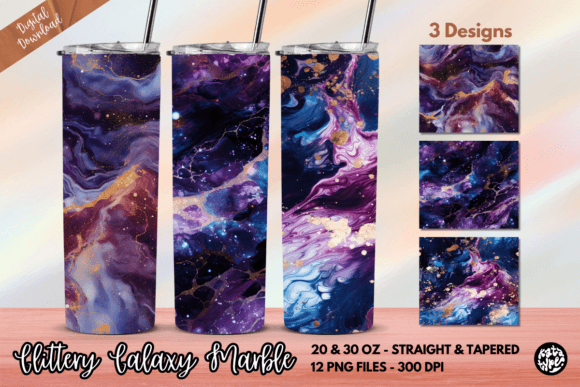 Download Glittery Galaxy Marble Tumbler Wrap - Tumbler wrap Collection